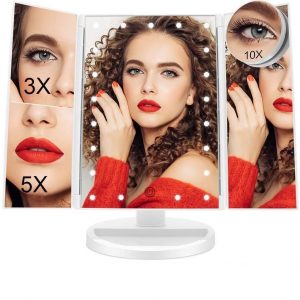 Espejo de maquillaje con luces LED